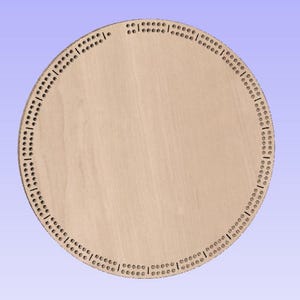10 Inch round 2 track cribbage board template cnc router or laser cut file, svg, dxf, crv files