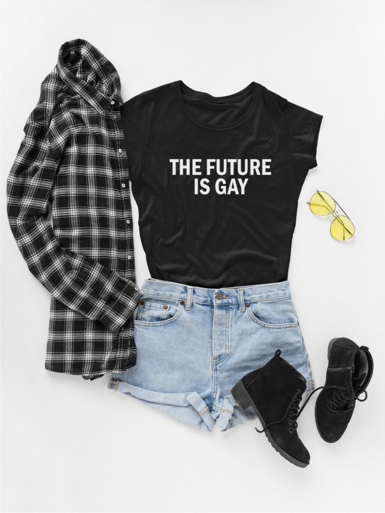 image 0 ... Lgbt T-Shirt Gay Top Lesbian Clothing Gift The Future is | Etsy