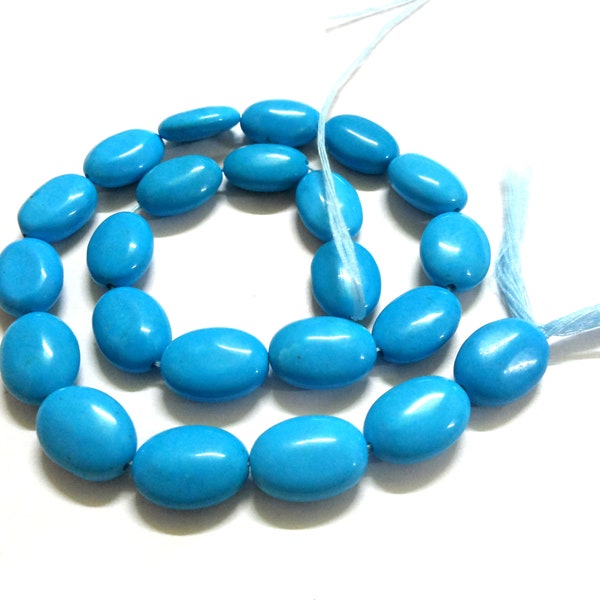 1-5 Strand Natural Turquoise Oval Smooth 13x18mm/15x20mm Gemstone Beads 12"inch, Natural Turquoise Oval Jewelry Making Beads