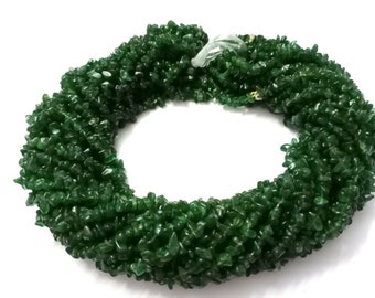 Green Aventurine Chips Beads, 1-5 Strand Natural Green Aventurine Chips Nugget Smooth 4-6mm Gemstone Loose Beads 34"Inch, Aventurine Chips