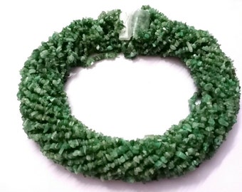 Emerald Chips Beads, 1-5 Strand Natural Emerald Chips Nuggets Smooth 3-5mm Gemstone Loose Beads 34"inch, Green Emerald Chips Beads, Emerald