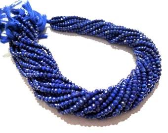 Natural Lapis Lazuli Rondelle Beads, 5 Strand Lapis Lazuli Rondelle Faceted 3-3.5mm/3-4mm/4-4.5mm Gemstone Beads 13"inch, Lapis Beads