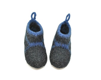 Gr.29 - Barefoot shoes, felt slippers, boots, anthracite petrol, super comfortable, super non-slip