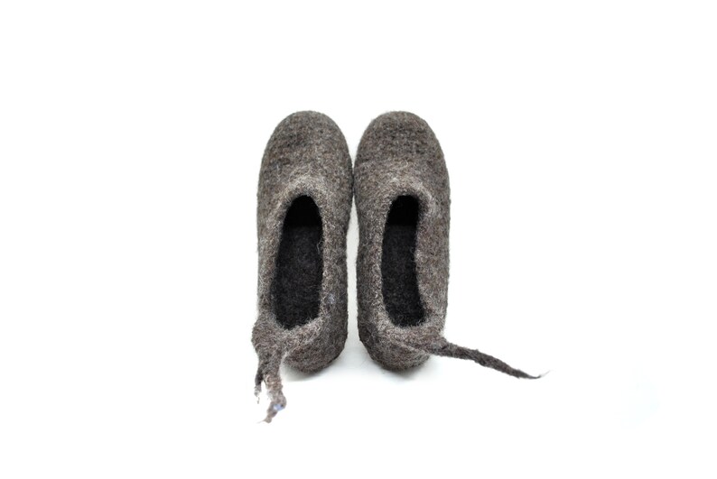 super comfortable natural colors felt slippers size 39 super non-slip barefoot shoes sole brown coffee brown melange