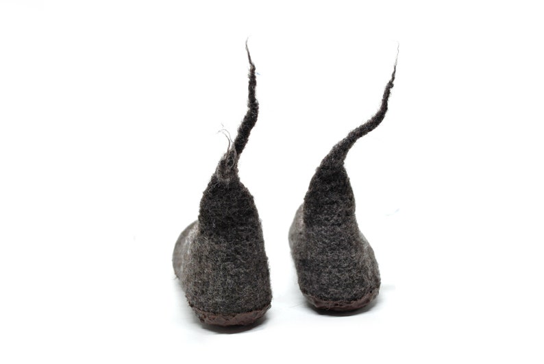 super comfortable natural colors felt slippers size 39 super non-slip barefoot shoes sole brown coffee brown melange