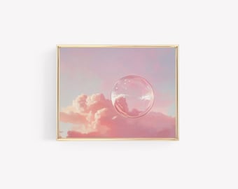Glinda Bubble Valentines Digital Horizontal Print | Wicked Digital Art | Valentines | Wizard of Oz | Pink Bubble | Glinda The Good Witch