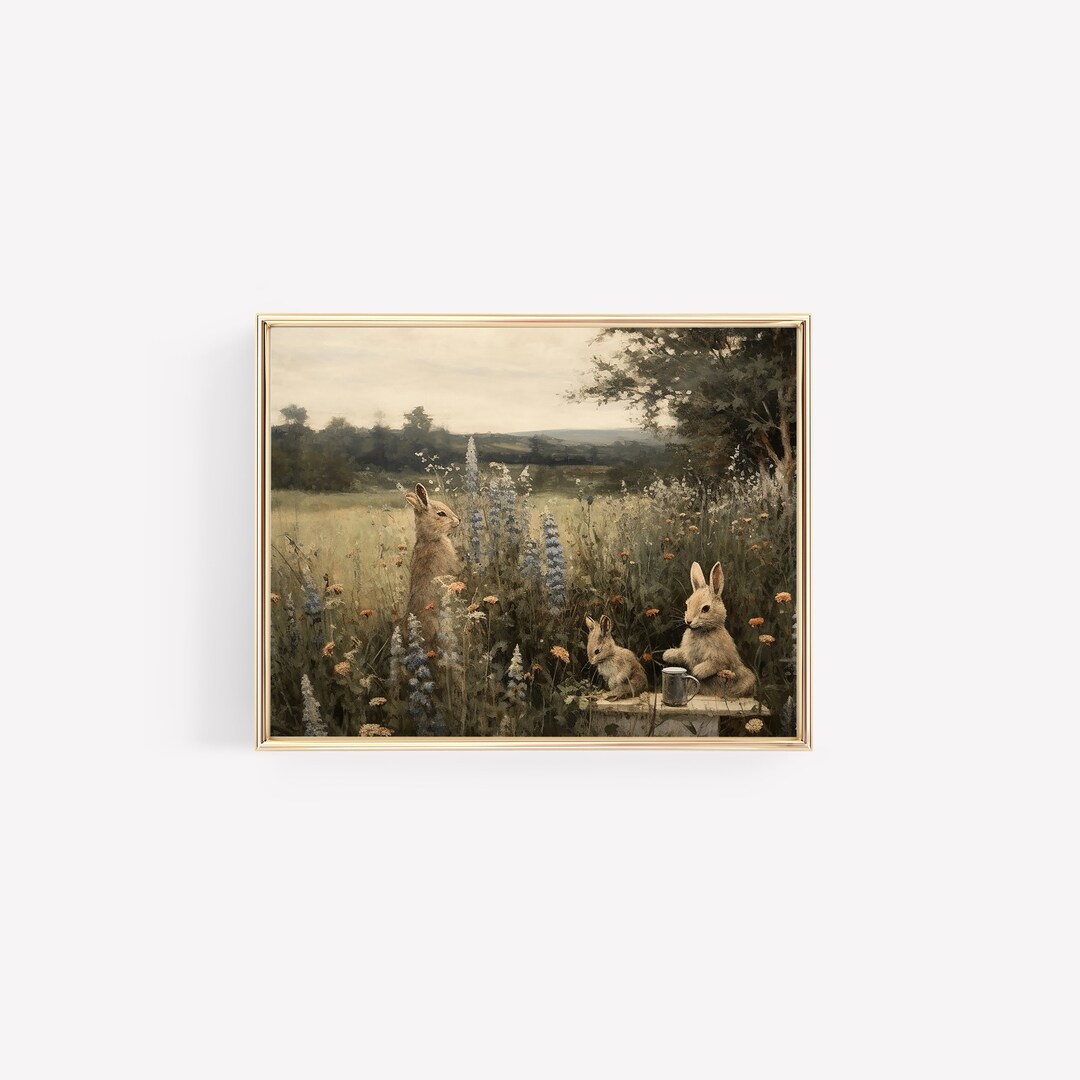Little Rabbits Print | Little Creatures | Digital Print | Neutral ...