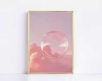 Glinda Bubble Valentines Digital Vertical Print | Wicked Digital Art | Valentines | Wizard of Oz | Pink Bubble | Glinda The Good Witch