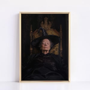 Headmaster&#39;s Sleeping Portrait Digital Print | Fall Print | Halloween Decor | Modern Vintage | Fall Prints | Autumn Art | Witch Portrait