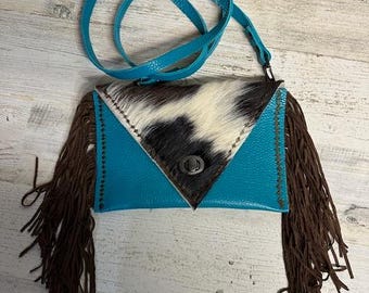Cowhide leather crossbody bag