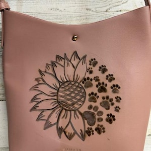 Leather purse/hand burned