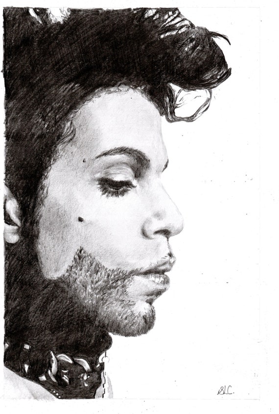 Prince Blank Card. Print of Pencil Drawing by Artist Sarah | Etsy