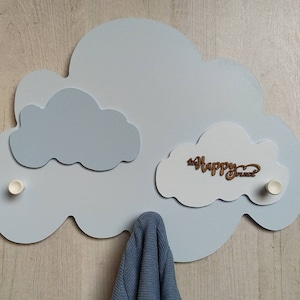 Blue Cloud Coat Rack, Kids Wall Hanger, Cloud Wall Decor, Kids Clothing Hook, Kids Furniture, Kids Room Wall Decor, Personalised Gift