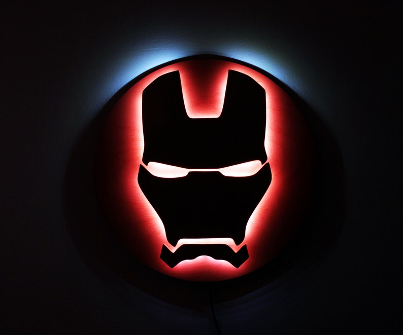 Iron Man Night Lights Avengers Superhero Sign Marvel Led Image 0