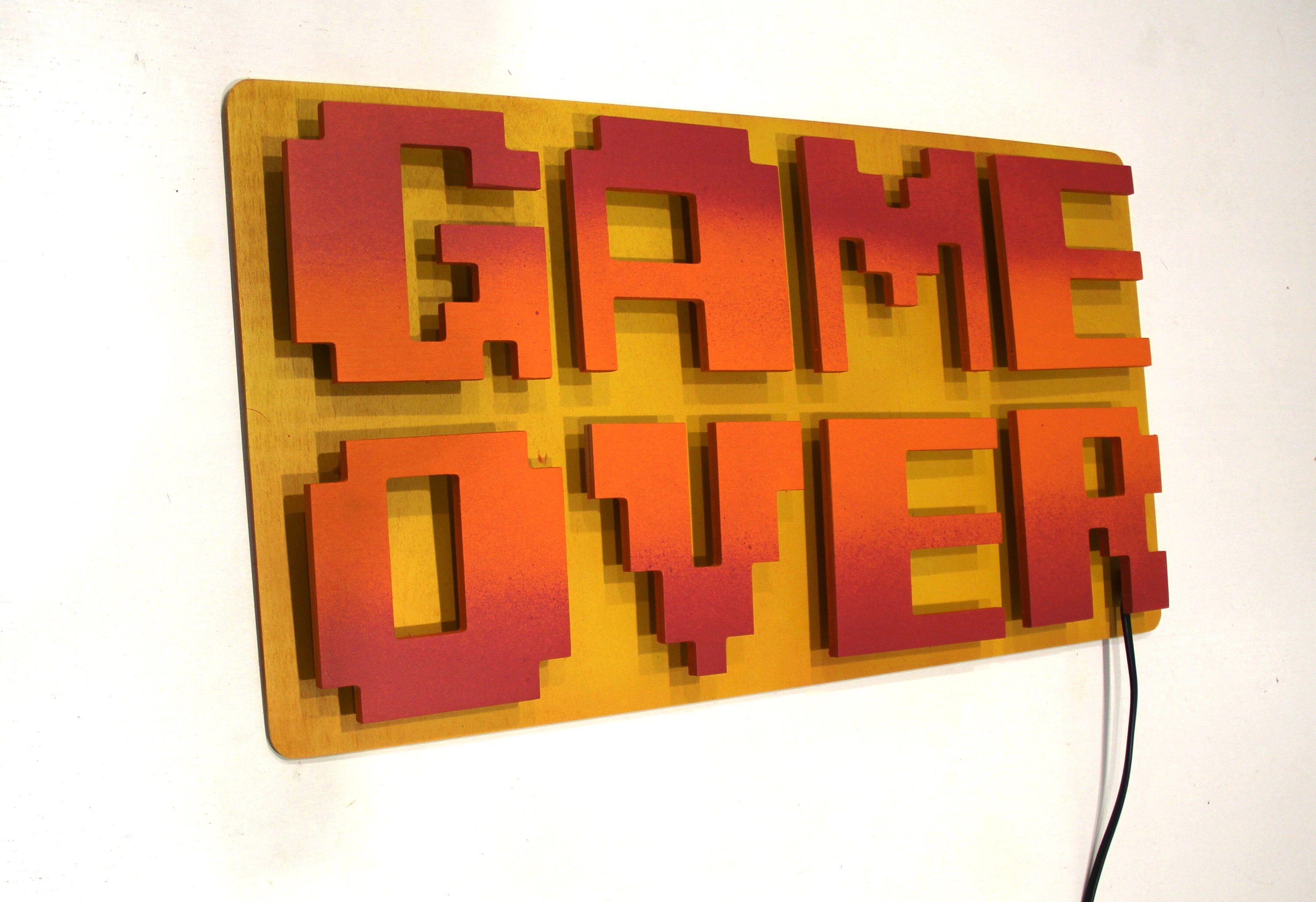 Game Over Sign Video Game Decor Wall Gaming Lamp Gaming Etsy