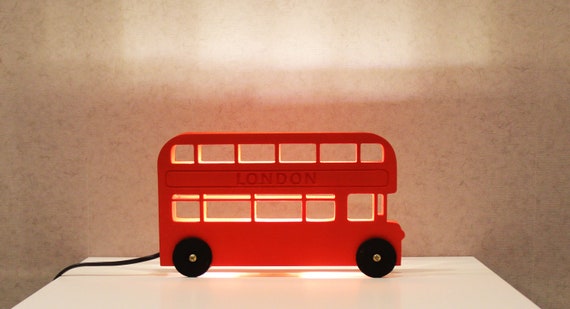 red wooden bus