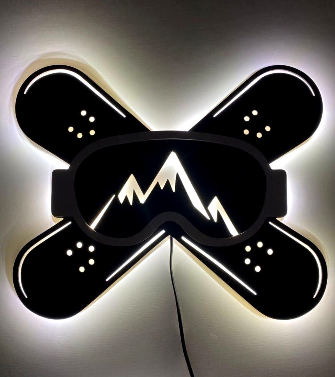 Snowboard sign Snowboard lamp Snowboarding gifts Teen Boy Etsy