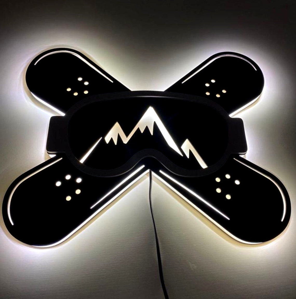 Snowboard sign Snowboard lamp Snowboarding gifts Teen Boy Etsy