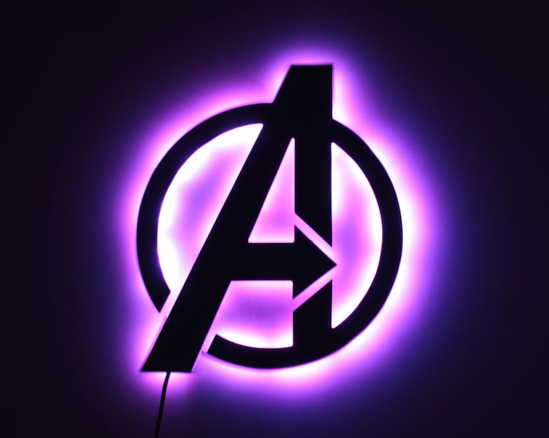 Avengers Night lights Avengers Superhero sign Marvel LED Etsy