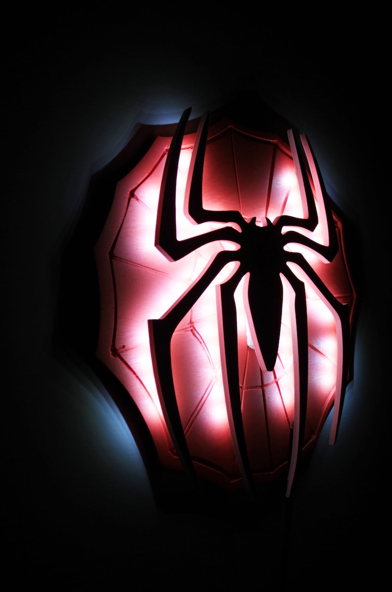 SpiderMan Night lights Avengers Superhero sign Marvel LED Etsy