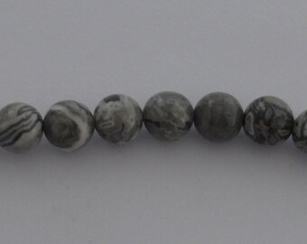 10 diameter 8mm gray Jasper beads