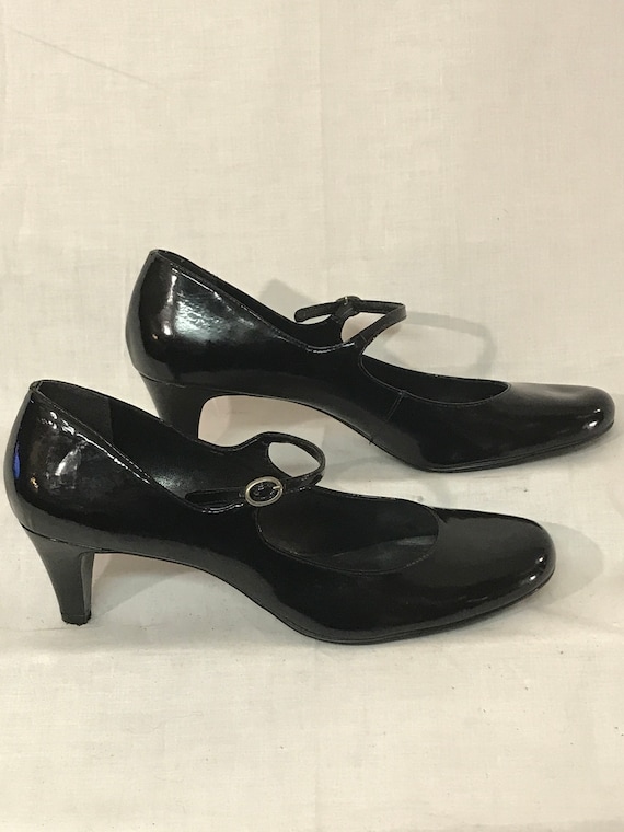 Nine West Heels Black Patent Leather 