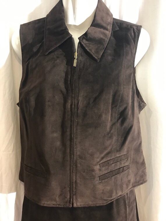 Vintage 2 pc, Suede Vest, Suede Skirt, Siena Studi