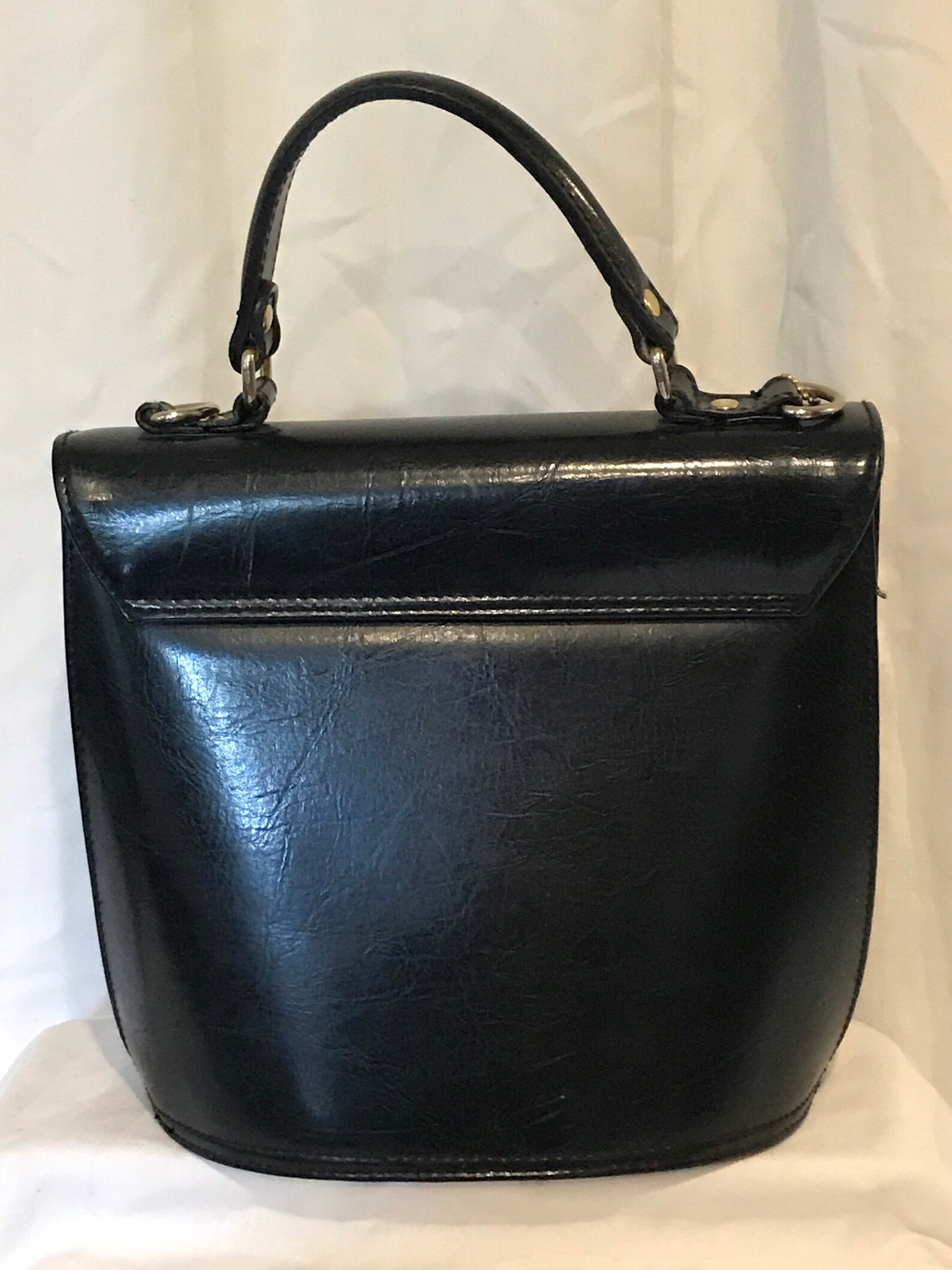 Black Top Handle Bag Faux Leather Purse Black Faux Bag Etsy