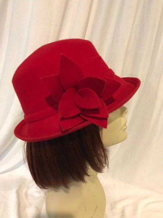 Candy Apple Red Hat, Red Wool Hat, 100% Wool Hat,