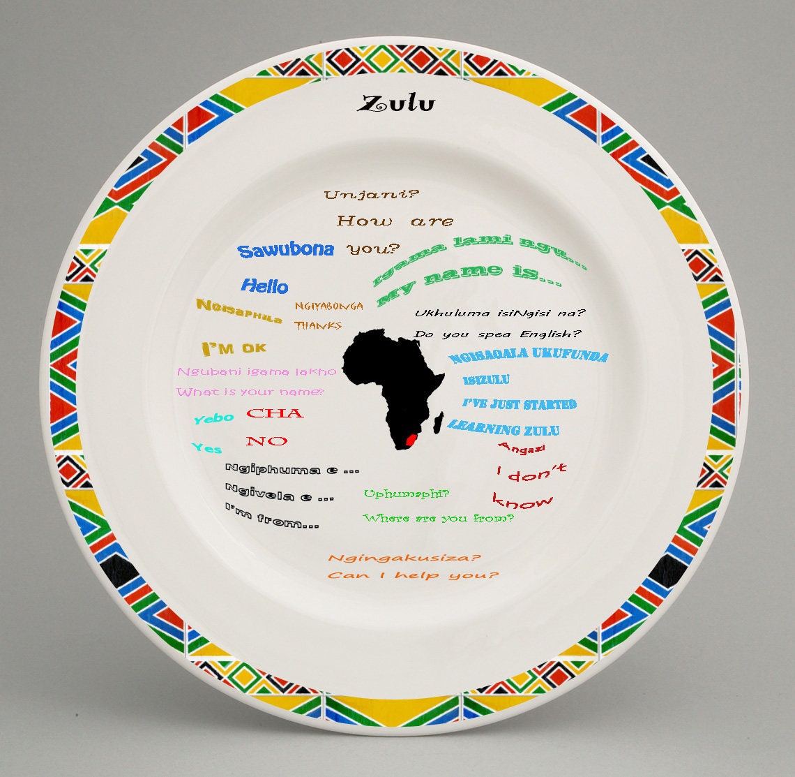 Educational Zulu Language Plate Etsy UK
