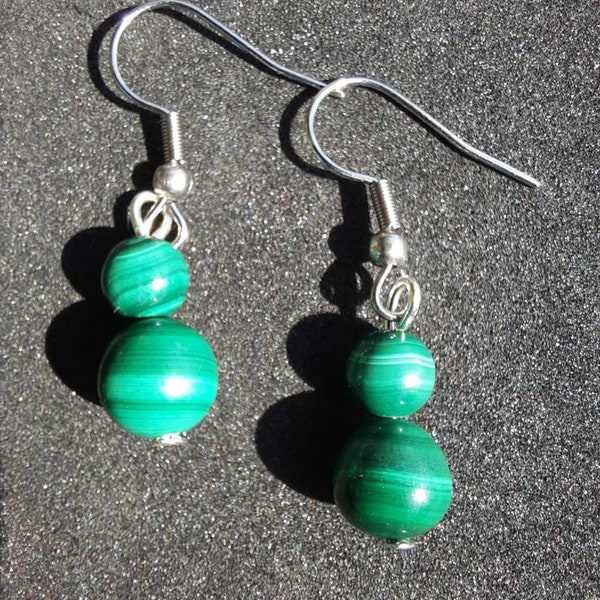 Boucles d'oreilles Malachite pierre naturel