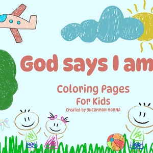 God Says I Am Coloring Pages Etsy