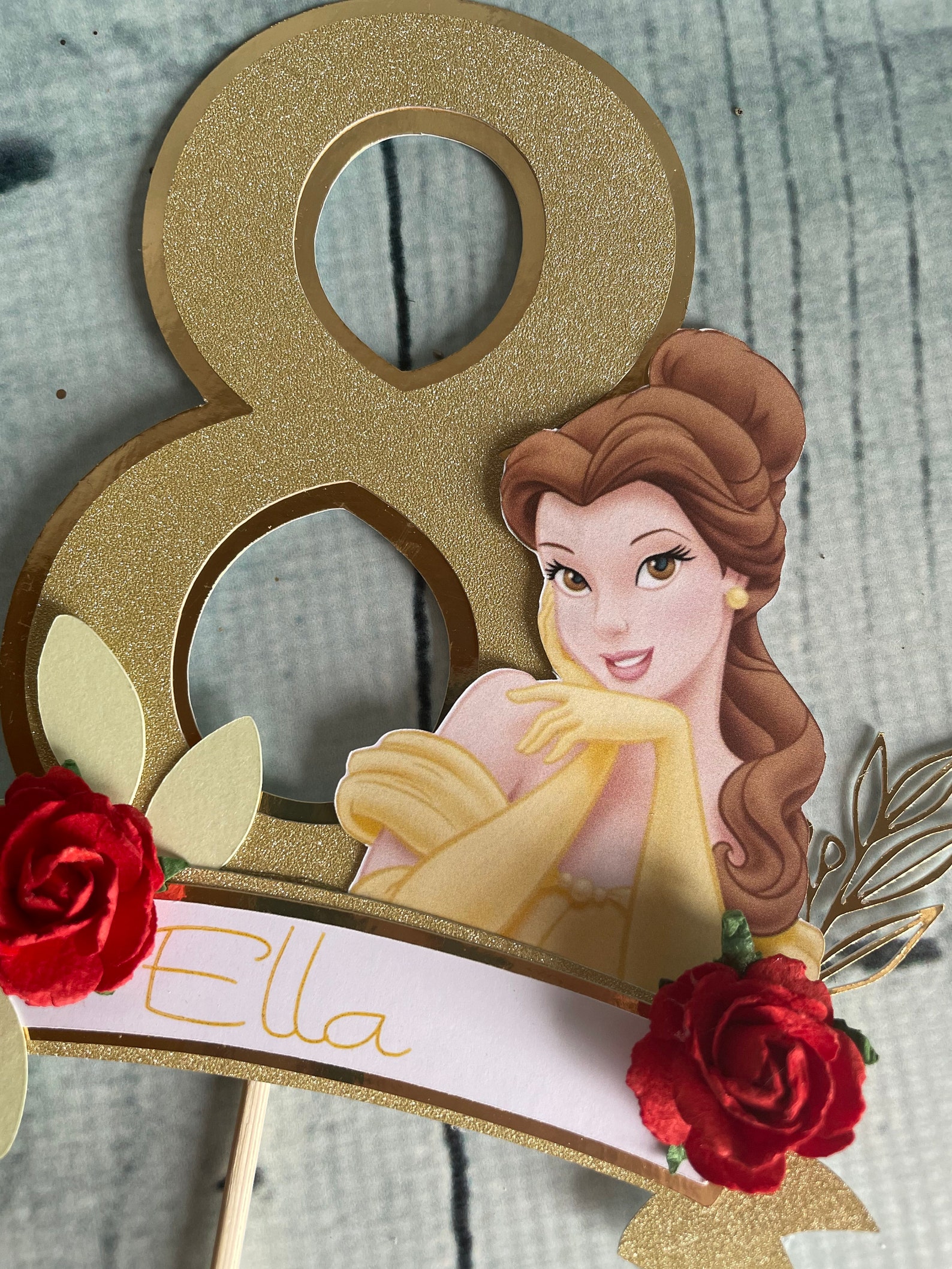 Personalised Princess Cake topper any age cake topper belle | Etsy