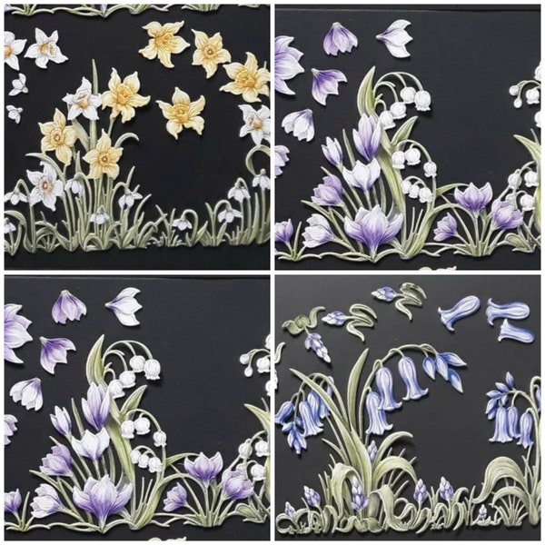 Craft embellishment pack | spring flowers | carnation crafts | card making kit | spring flowers card kit | die cuts, handmade in the uk