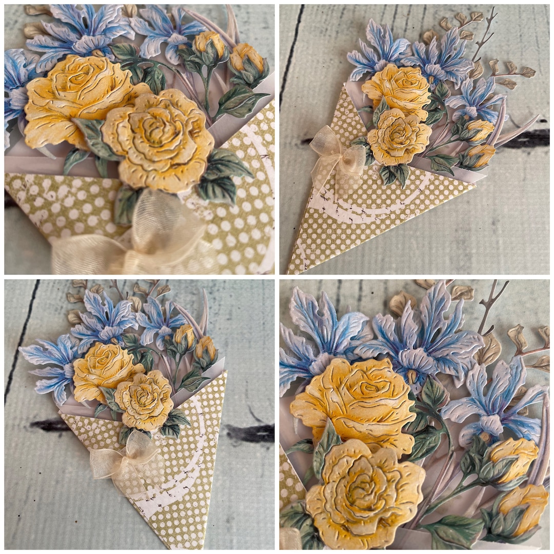 Handmade Card Topper Bouquet Card Kit, Card Toppers, Card Making Kit