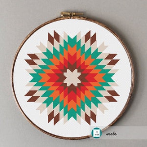 Kaleidoscope cross stitch pattern,modern pattern, ,PDF, DIY ** instant download**