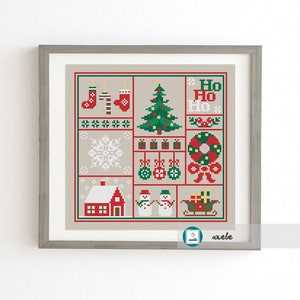 Christmas cross stitch pattern, modern cross stitch pattern, PDF, instant download