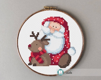 Santa Claus cross stitch pattern,modern pattern, ,PDF, DIY ** instant download**free shipping