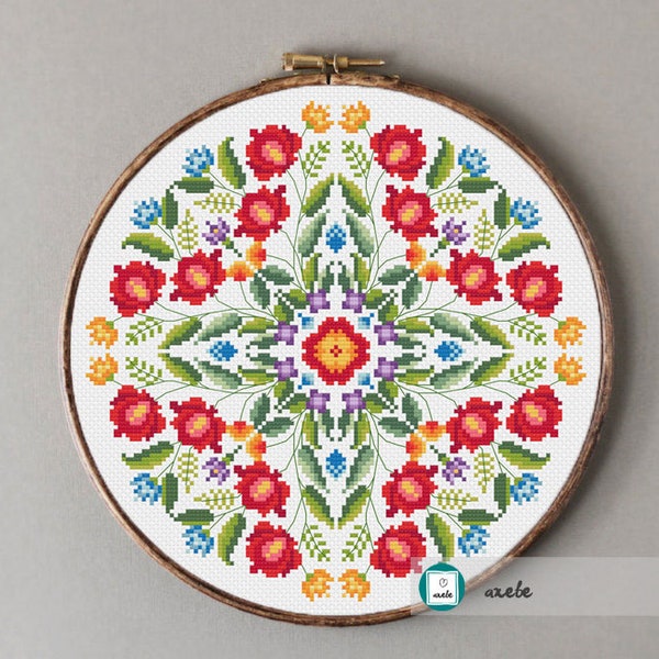 Folk art cross stitch pattern,folk cross stitch,modern pattern, PDF, DIY ** instant download**free shipping