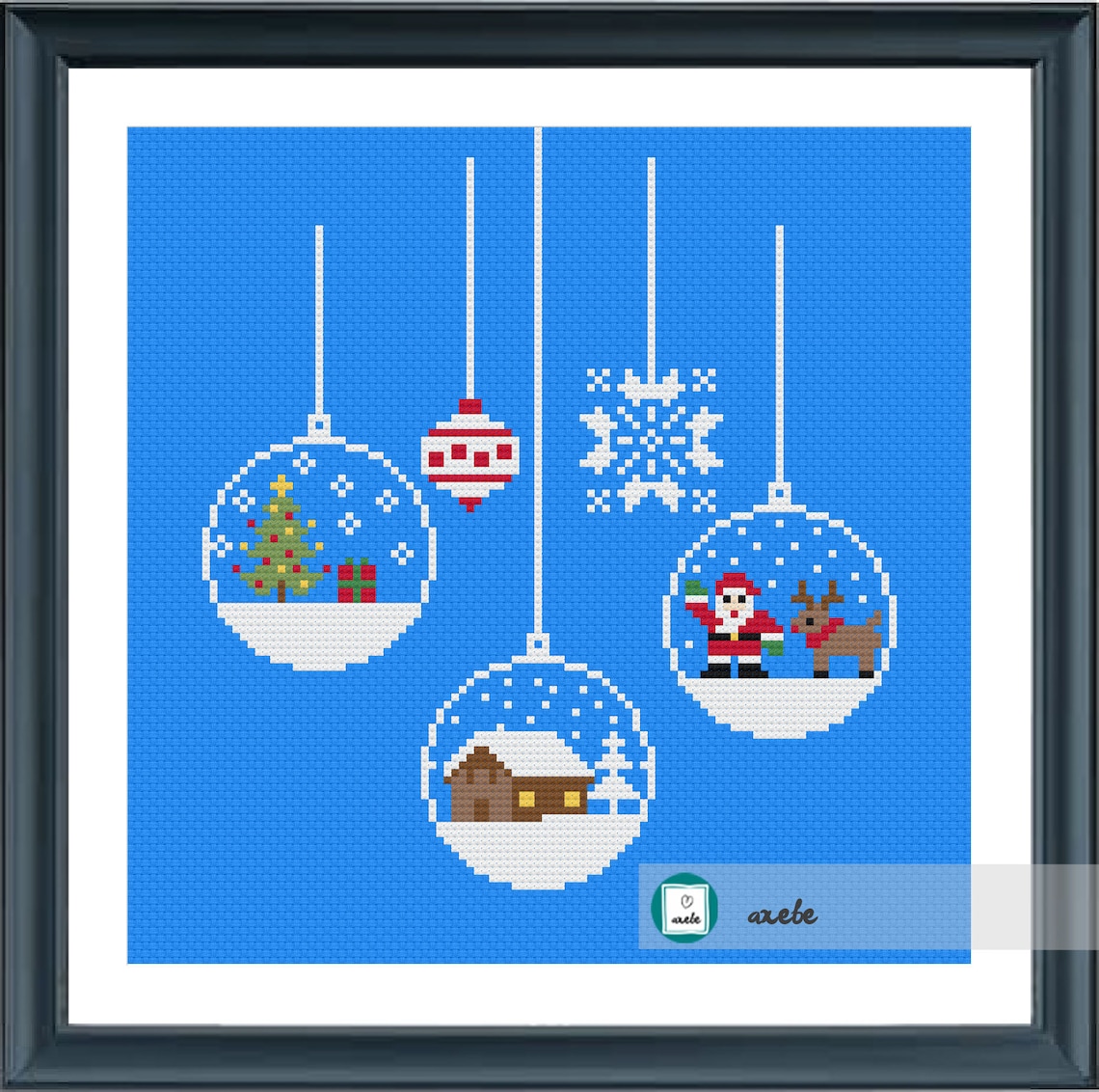 Christmas Baubles Cross Stitch Pattern Modern Cross Stitch Etsy