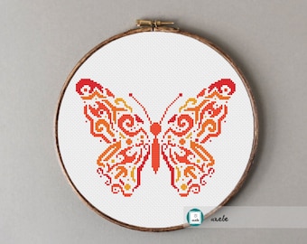 Butterly cross stitch pattern, modern cross stitch pattern, PDF, instant download