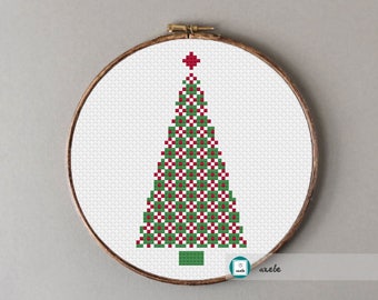 Geometric Christmas tree 1 cross stitch pattern, modern Christmas tree,PDF, DIY ** instant download**