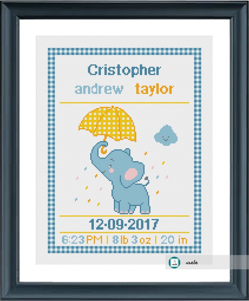 Cross Stitch Baby Boy Birth Sampler Birth Announcement Etsy Canada