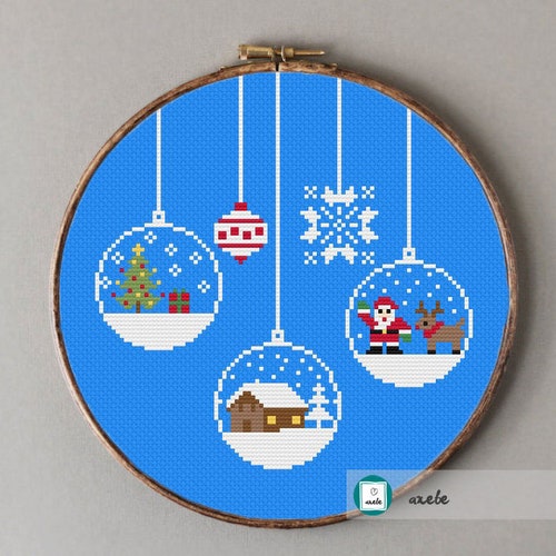 Christmas Cross Stitch Pattern Modern Christmas Tree Pepita Etsy