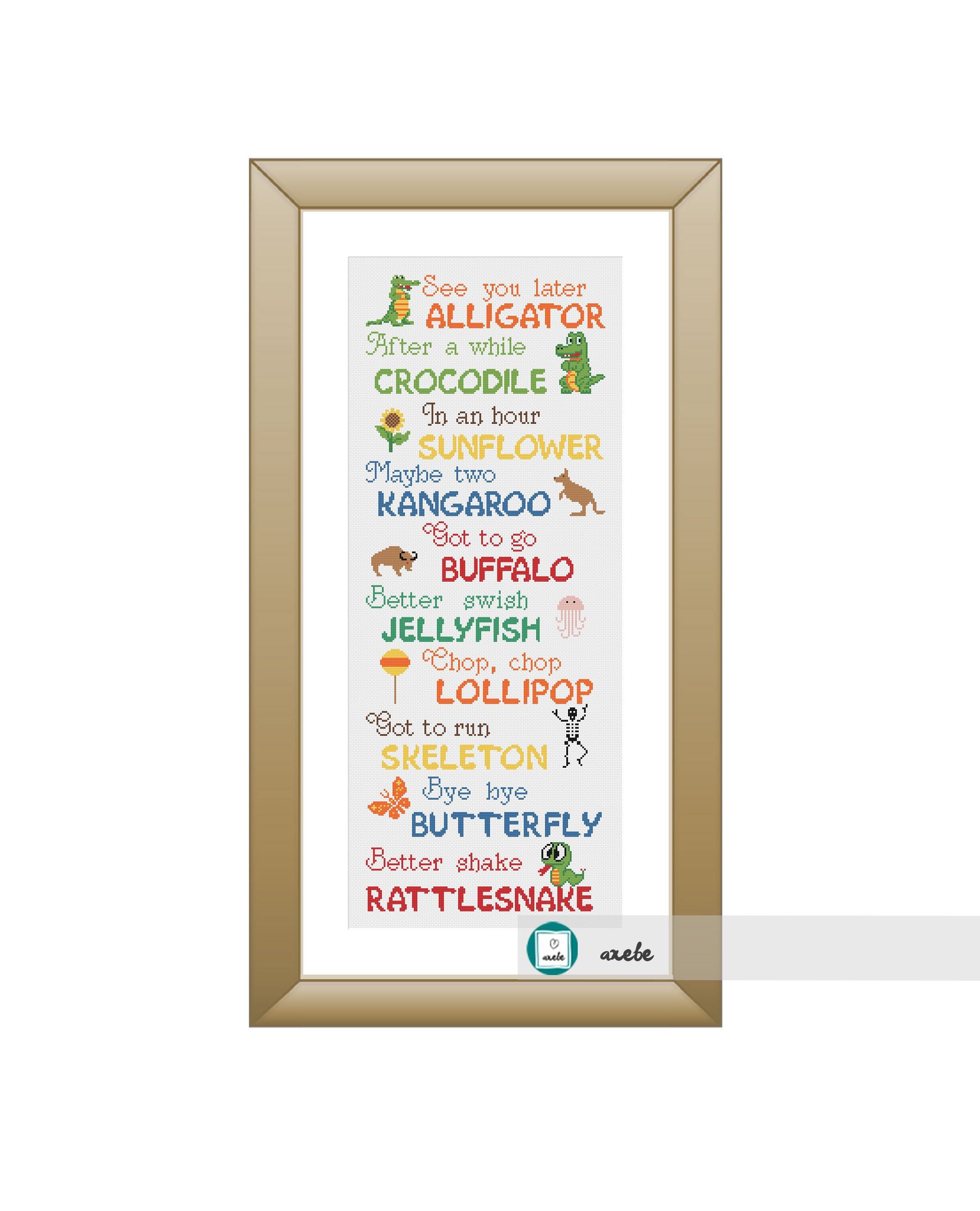 See You Later Alligator Goodbye Poem Cross Stitch Pattern Etsy See You Later Alligator Goodbye Poem Cross Stitch Pattern Etsy