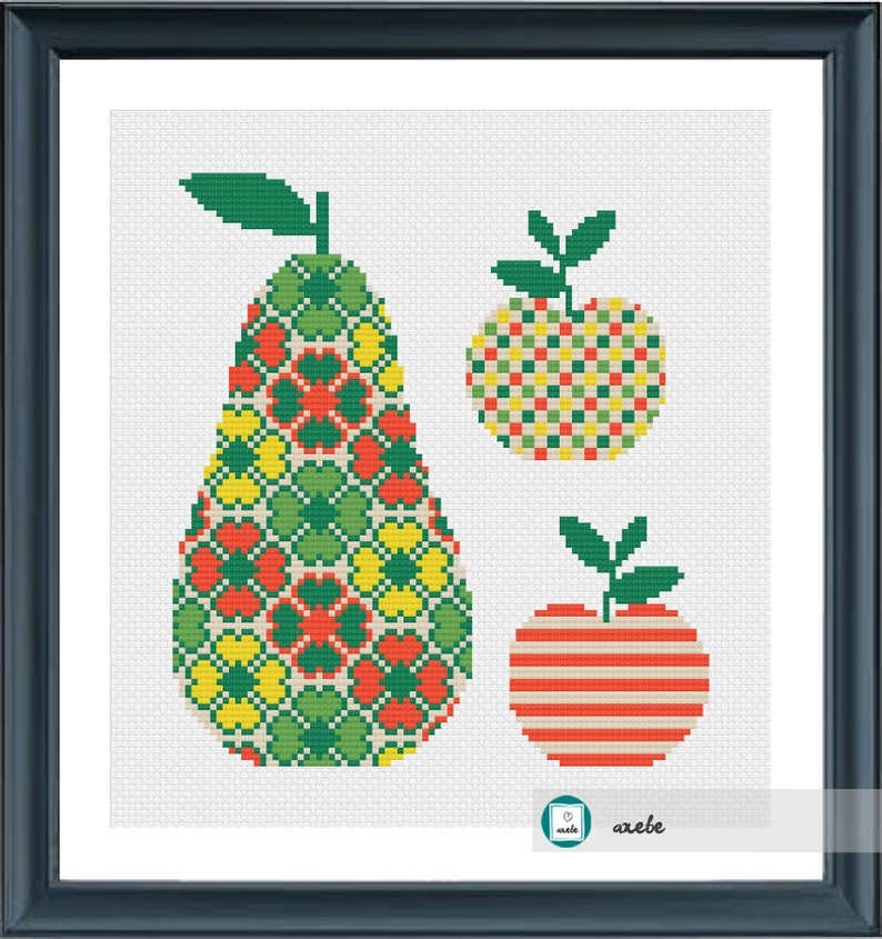 Fruits cross stitch pattern modern cross stitch pattern PDF | Etsy