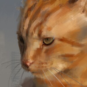 Ginger Cat Print Fine Art Giclee Print Orange getigerte Katzenliebhaber Geschenke Ginger Tabby Katze Orange Katze