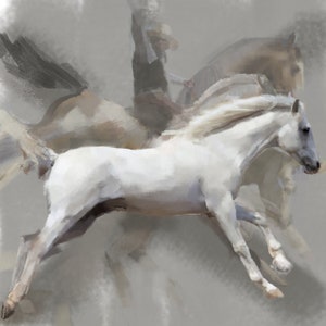 White Horse Print Fine Art Giclee Print Cowboy Horse Lover Gifts