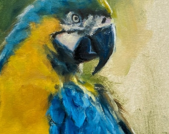 コンゴウインコの絵画 オリジナル油絵 鳥好きへのギフト - Etsy 日本