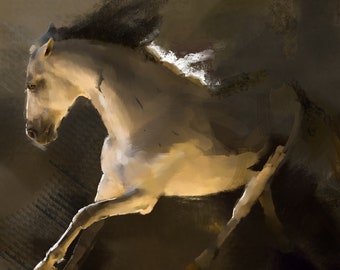 Grey Horse Fine Art Giclee Print Grey White Horse Lover Gifts